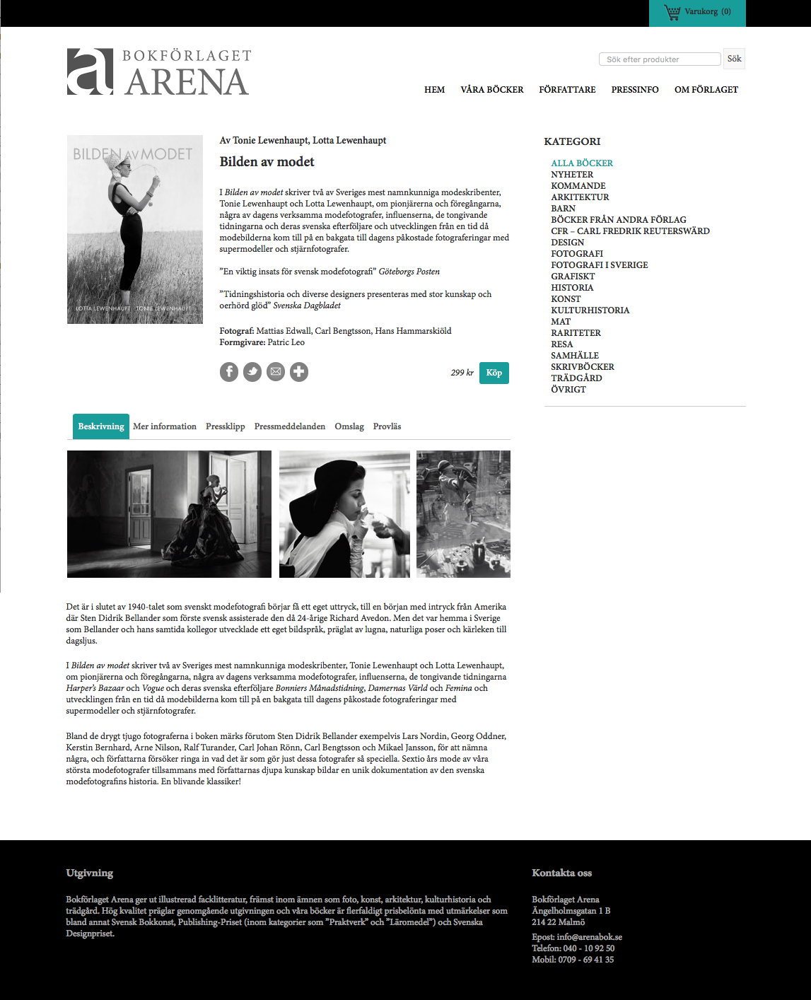 Product page Bokförlaget Arena